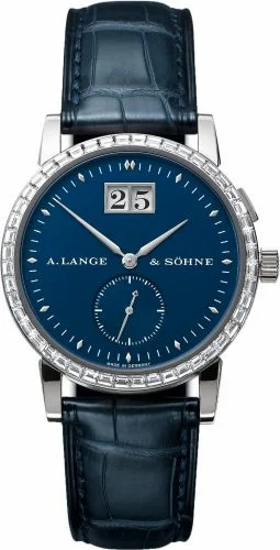 A. Lange & Söhne Saxonia Big Date White Gold - Baguette / Blue 803.028