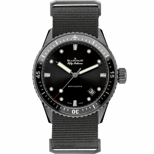 Blancpain Fifty Fathoms Bathyscaphe Ceramic / Black / NATO 5000-0130-NABA