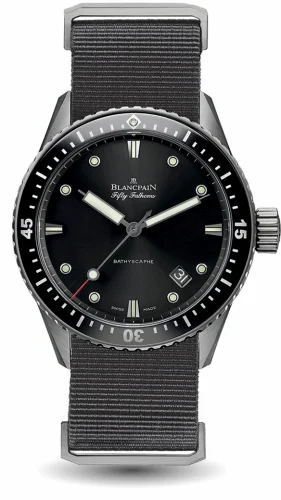 Blancpain Fifty Fathoms Bathyscaphe Titanium / Black / Grey Nato 5000-1230-NABA