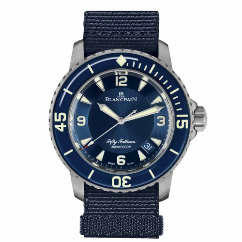 Blancpain Fifty Fathoms Stainless Steel / Blue / Blue NATO 5015-12B40-NAOA
