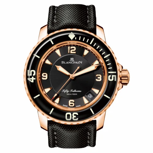 Blancpain Fifty Fathoms Automatique Red Gold / Black / Black Canvas 5015-3630-52