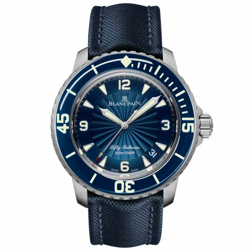 Blancpain Fifty Fathoms Automatique Stainless Steel / Blue / Blue Canvas 5015D-1140-52B