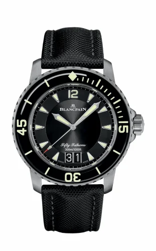 Blancpain Fifty Fathoms Automatique Grande Date Titanium / Black / Black Canvas 5050-12B30-B52A