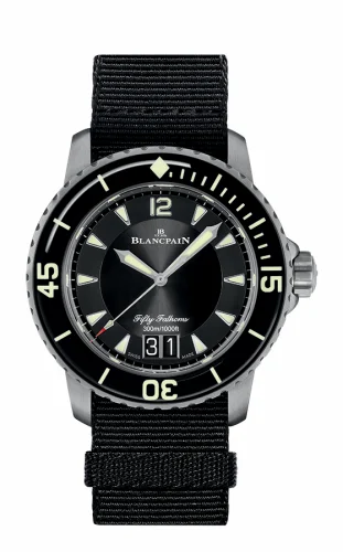 Blancpain Fifty Fathoms Automatique Grande Date Titanium / Black / Black NATO 5050-12B30-NABA