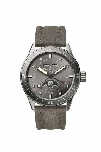 Blancpain Fifty Fathoms Bathygraphe Quantième Complet Titanium / Grey / Canvas 5054-1210-G52A