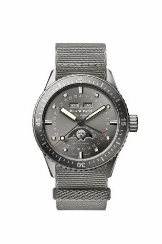 Blancpain Fifty Fathoms Bathygraphe Quantième Complet Titanium / Grey / NATO 5054-1210-NAGA