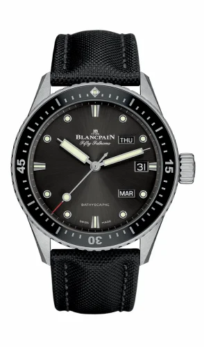Blancpain Fifty Fathoms Bathygraphe Quantième Annuel Black / Grey / Black Canvas 5071-1110-B52A