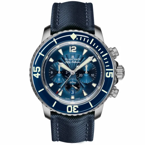 Blancpain Fifty Fathoms Chronographe Flyback Stainless / Blue / Blue Canvas 5085F.B-1140-52B