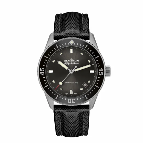 Blancpain Fifty Fathoms Bathyscaphe Stainless Steel / Grey / Black Canvas 5100B-1110-B52A