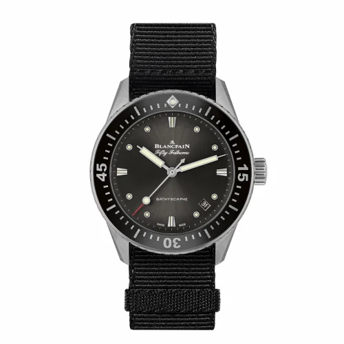 Blancpain Fifty Fathoms Bathyscaphe Stainless Steel / Grey / Black Nato 5100B-1110-NABA