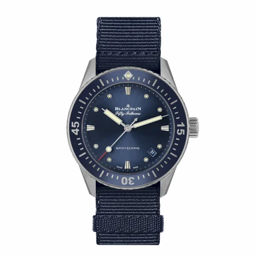 Blancpain Fifty Fathoms Bathyscaphe Stainless Steel / Blue / Blue Nato 5100B-1110-NAOA