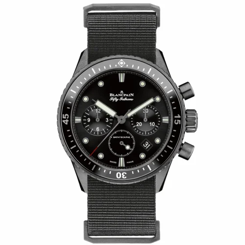 Blancpain Fifty Fathoms Bathyscaphe Flyback Chronograph Black Ceramic / Black / Black Nato 5200-0130-NABA