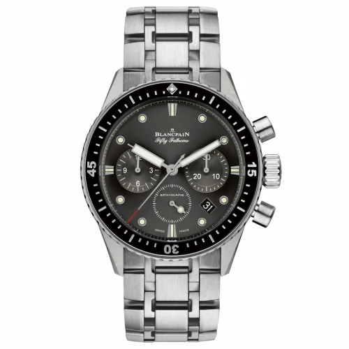 Blancpain Fifty Fathoms Bathyscaphe Flyback Chronograph Stainless Steel / Grey / Bracelet 5200-1110-70B