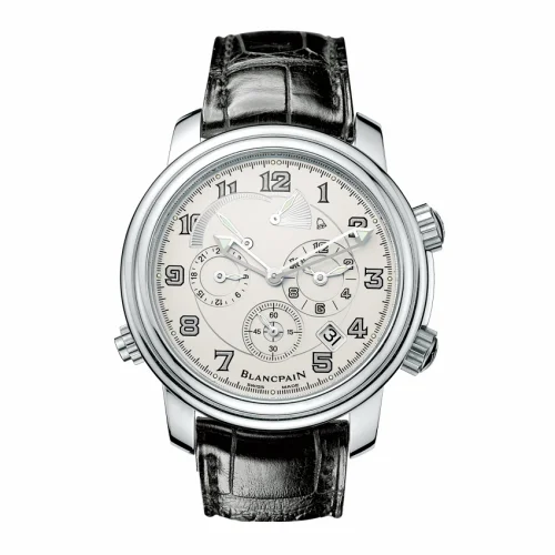 Blancpain Léman Réveil GMT Stainless Steel / Opaline / Alligator 2041-1542M-53B
