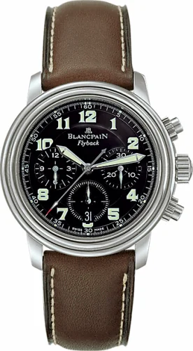 Blancpain Léman Chronograph Flyback Stainless Steel / Black / Strap 2185F-1130-63