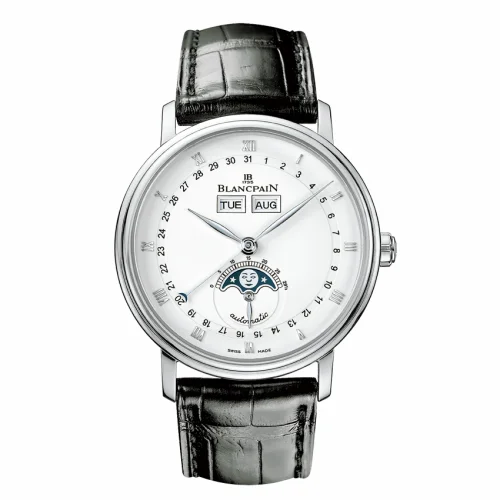 Blancpain Villeret Quantième Complet Stainless Steel / White 6263-1127-55