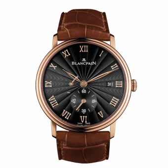 Blancpain Villeret Ultraplate Power Reserve Date Red Gold / Black 6606-3630-55B