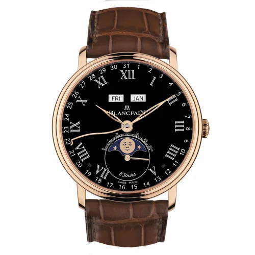 Blancpain Villeret Quantieme Complet 8 Jours Red Gold / Black Enamel 6639-3637-55B