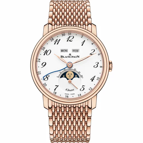 Blancpain Villeret Quantieme Complet 8 Jours Red Gold / Enamel Arabic / Bracelet 6639A-3631-MMB