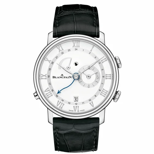 Blancpain Villeret Réveil GMT Stainless Steel / White 6640-1127-55B