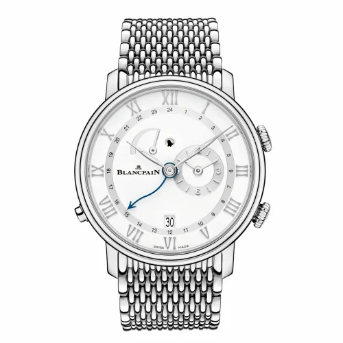 Blancpain Villeret Réveil GMT Stainless Steel / White / Bracelet 6640-1127-MMB