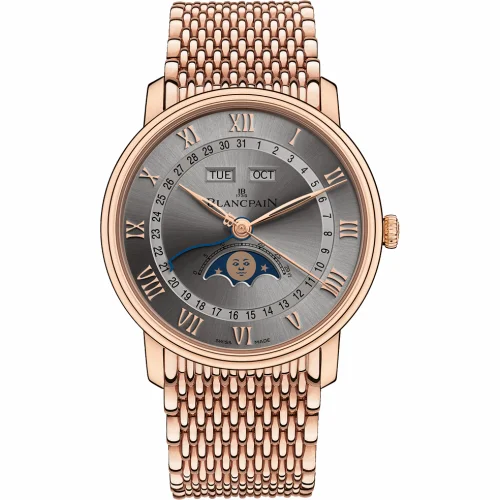 Blancpain Villeret Quantième Complet 40mm Red Gold / Grey / Bracelet 6654-3613-MMB