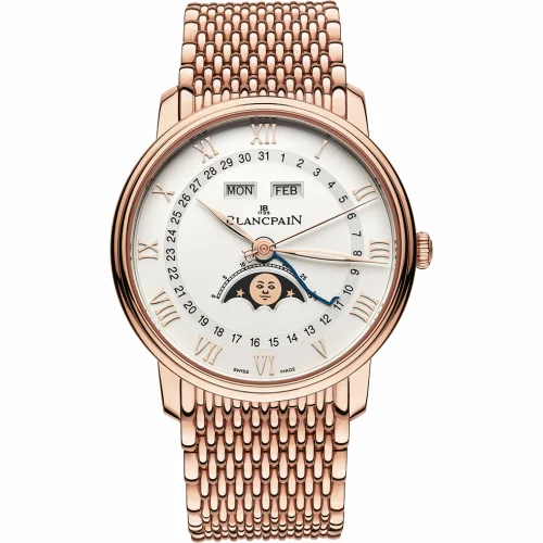 Blancpain Villeret Quantième Complet 40mm Red Gold / Opalin / Bracelet 6654-3642-MMB