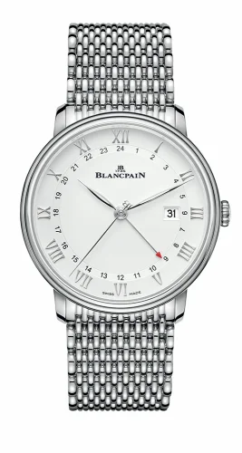 Blancpain Villeret GMT Date Stainless Steel / White / Bracelet 6662-1127-MMB