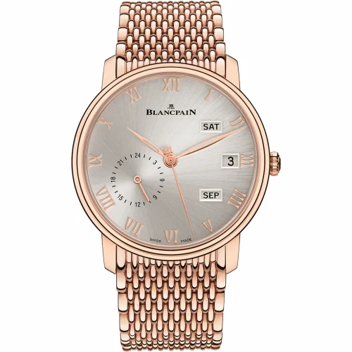 Blancpain Villeret Quantième Annuel GMT Red Gold / Grey / Bracelet 6670-3642-MMB