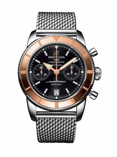 Breitling Superocean Heritage 44 Chronograph Stainless Steel / Red Gold / Black / Milanese U2337012.BB81.154A