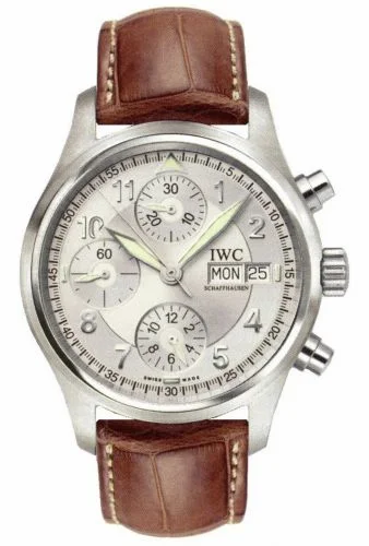 IWC Pilot's Watch Spitfire Chronograph Stainless Steel / Silver / Italian / Strap IW3706-22