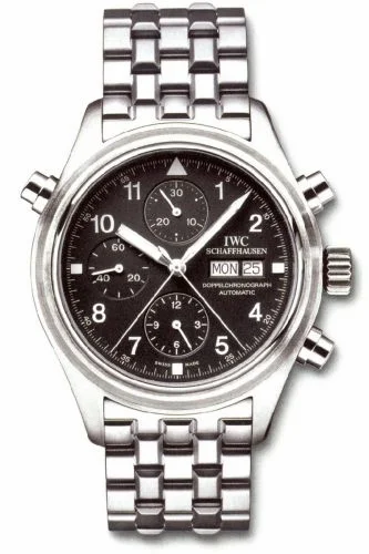 IWC Pilot's Watch Doppelchronograph Stainless Steel / Black / Italian / Bracelet IW3713-18