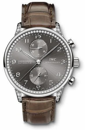 IWC Portuguese Chrono-Automatic White Gold / Ardoise / Diamond IW3714-39