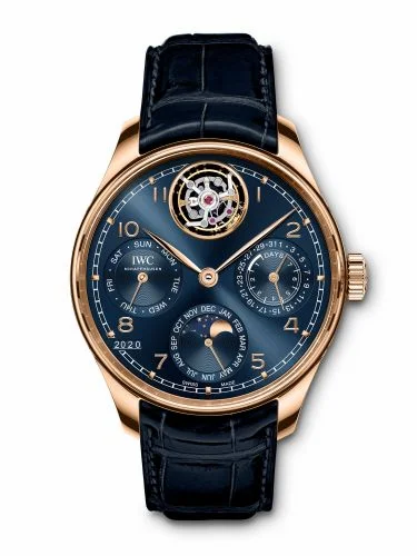 IWC Portuguese Perpetual Calendar Tourbillon Armor Gold / Blue / Boutique Edition IW5045-04