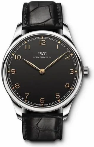 IWC Portugieser Hand-Wound Pure Classic Stainless Steel / Black IW5703-02