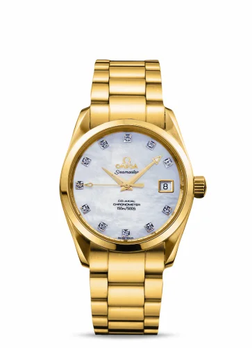 Omega Seamaster Aqua Terra 150M Co-Axial 36.2 Yellow Gold / Diamond / MOP / Bracelet 2104.75.00