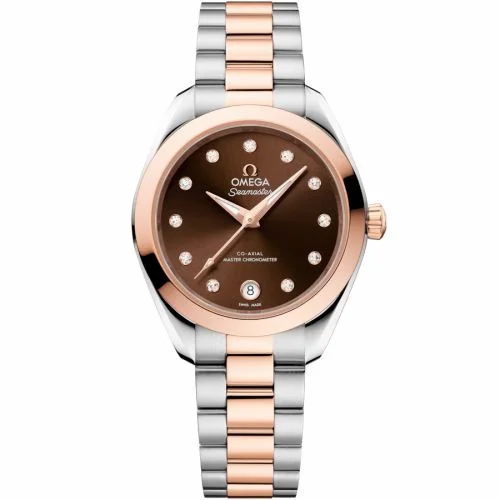 Omega Seamaster Aqua Terra 150M Master Co-Axial 30 Stainless Steel - Moonshine Gold / Brown - Diamond / Bracelet 220.20.30.20.63.001