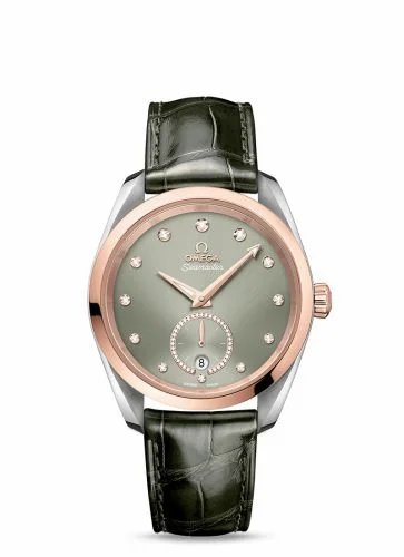 Omega Seamaster Aqua Terra 150M Master Chronometer Small Seconds 38 Stainless Steel / Sedna Gold / Green - Diamond / Alligator 220.23.38.20.60.001