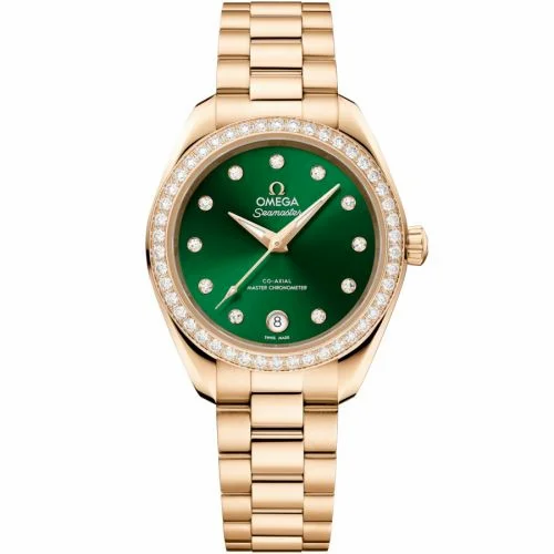 Omega Seamaster Aqua Terra 150M Master Co-Axial 30 Moonshine Gold - Diamond / Green - Diamond / Bracelet 220.55.30.20.60.001