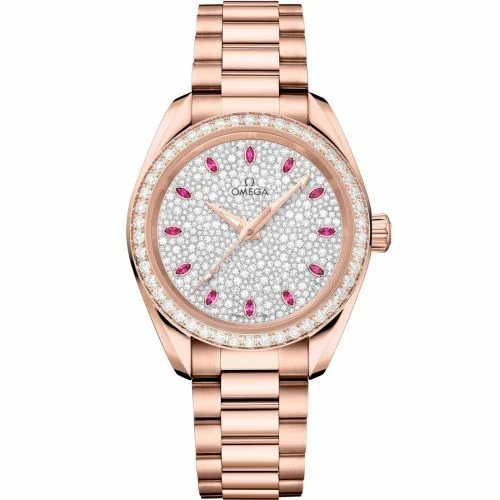 Omega Seamaster Aqua Terra 150M Master Chronometer 34 Sedna Gold / Diamond / Snow Ruby / Bracelet 220.55.34.20.99.007