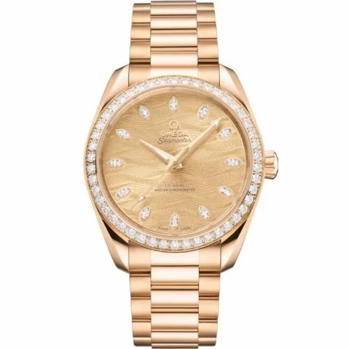 Omega Seamaster Aqua Terra 150M Master Chronometer 34 Moonshine Gold - Diamond / Champagne / Bracelet 220.55.38.20.99.002