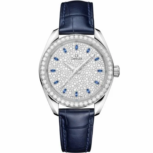Omega Seamaster Aqua Terra 150M Master Chronometer 34 Canopus Gold - Diamond / Snow Sapphire / Alligator 220.58.34.20.99.007