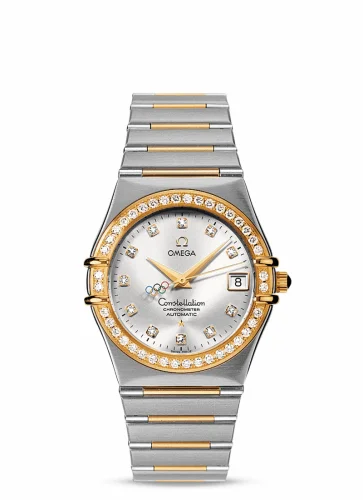Omega Constellation Co-Axial 35.5 Stainless Steel / Yellow Gold / Diamond / Silver / Olympic Beijing 2008 111.25.36.10.52.001