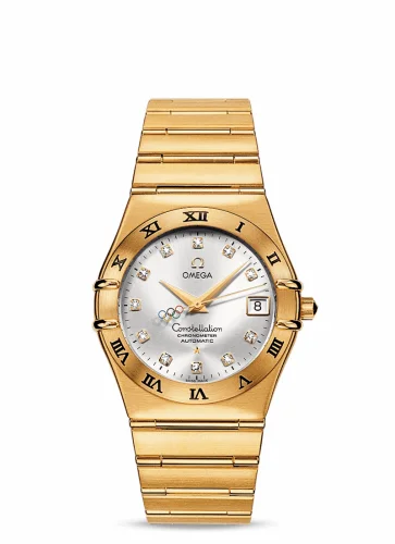 Omega Constellation Co-Axial 35.5 Yellow Gold / Silver / Olympic Beijing 2008 111.50.36.10.52.001