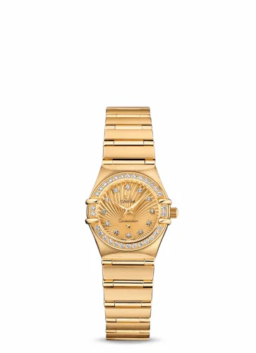 Omega Constellation Quartz 22.5 Yellow Gold / Diamond / Champagne Supernova / 160 Years 111.55.23.60.58.001