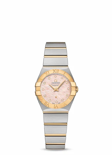 Omega Constellation Quartz 24 Stainless Steel / Yellow Gold / Pink MOP 123.20.24.60.57.004
