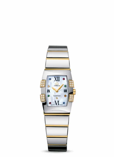 Omega Constellation Quadrella Quartz 25 Stainless Steel / Yellow Gold / MOP 1284.79.00