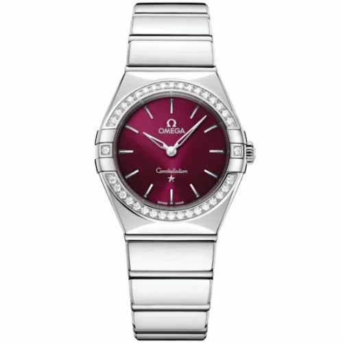 Omega Constellation 28 Quartz Stainless Steel -Diamond / Burgundy 131.15.28.60.11.001