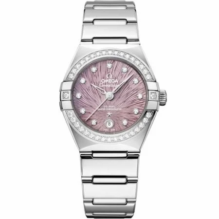Omega Constellation Manhattan 29 Co-Axial Master Chronometer Stainless Steel - Diamond / Lilac Supernova / Bracelet 131.15.29.20.60.001