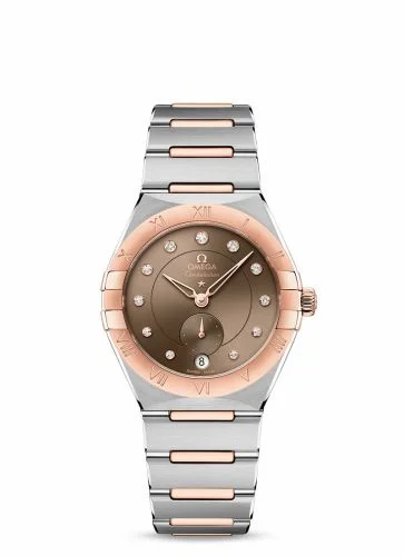 Omega Constellation Master Chronometer Small Seconds 34 Stainless Steel / Sedna Gold / Brown - Diamond / Bracelet 131.20.34.20.63.001